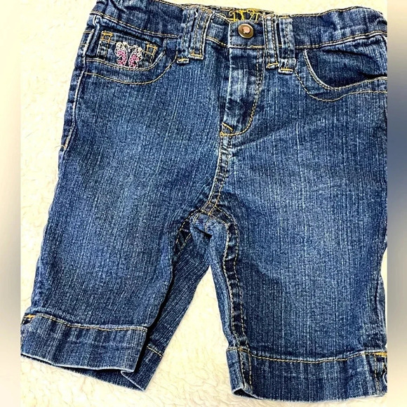 RVT Girls Jean Capris With Sequin and embroidery Butterflies design size 5 - Picture 11 of 17